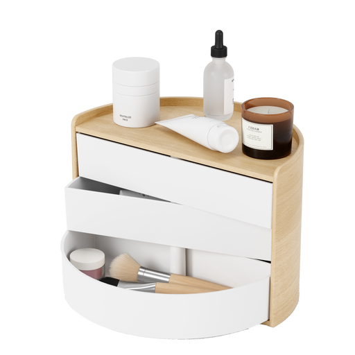 Umbra Moona Storage Box - White/Natural - Accessory Organizer