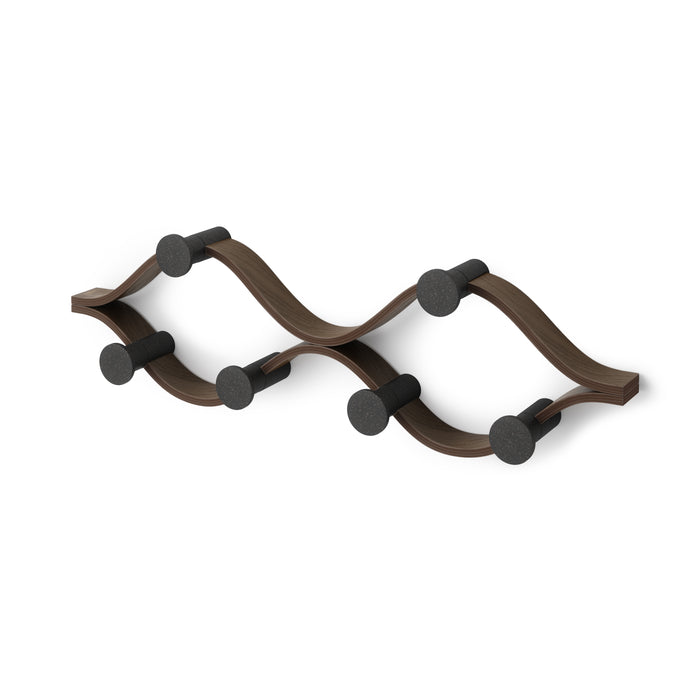 Umbra Montage 6 Wall Hook - Black/Walnut - Wall-Mount Coat Rack