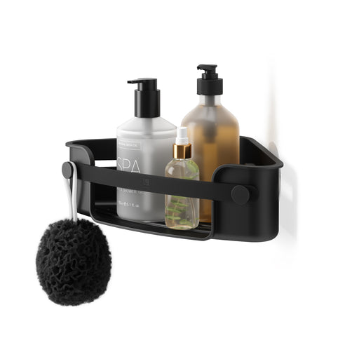 Umbra Flex Adhesive Corner Bin - Black - Shower Caddies & Storage