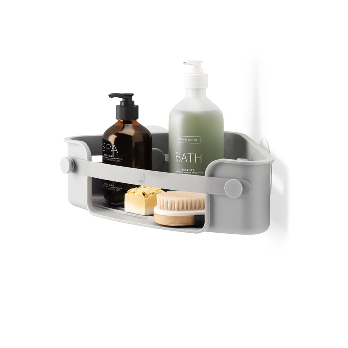 Umbra Flex Adhesive Corner Bin - Grey - Shower Caddies & Storage