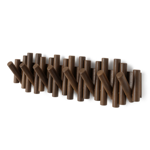 Umbra Picket 8 Wall Hook - Aged-Walnut - Wall-Mount Coat Rack