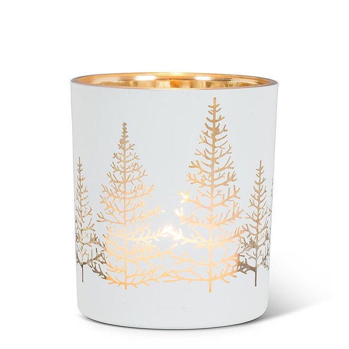 White & Gold Tree Tealight Holder- Large
