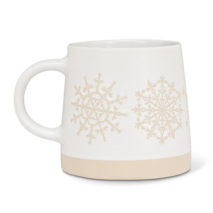Wide Base Mug- Snowflake Design, 14 oz.