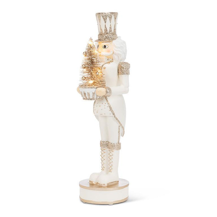 Nutcracker with LED Tree- White