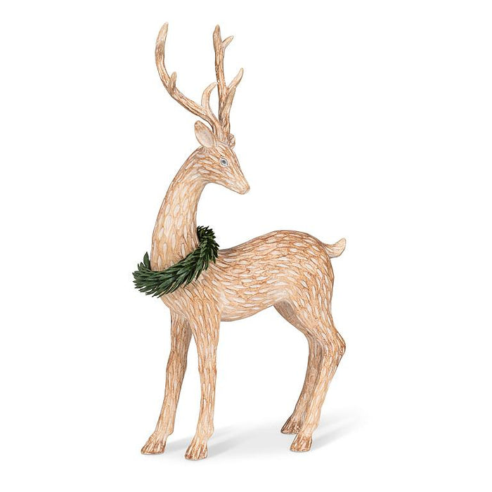 Deer Standing with Green Wreath