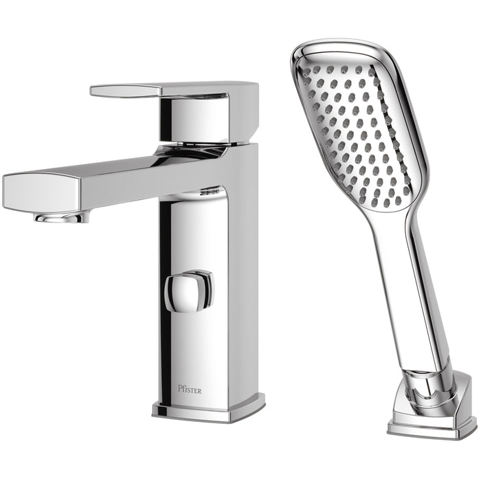 Deckard 1-Handle Roman Tub Faucet and Hand Shower - Polished Chrome - Tub Faucet