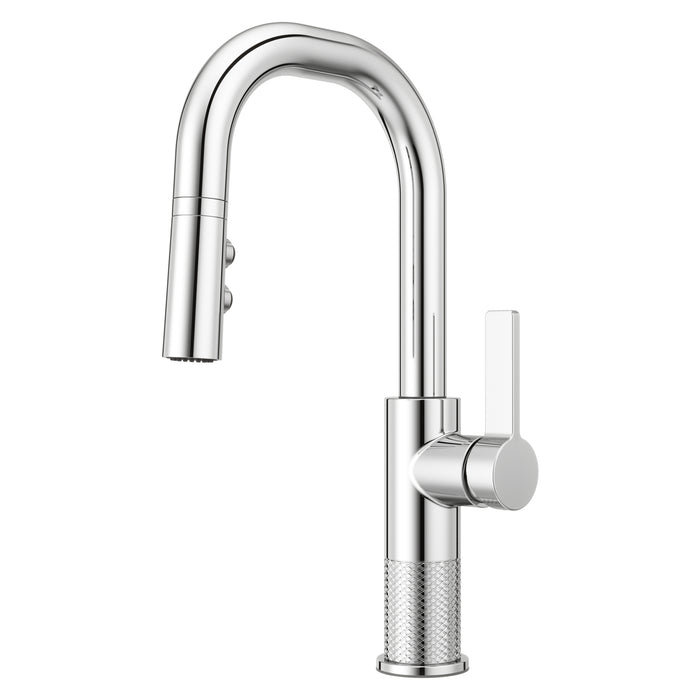 Montay 1-Handle Pull-Down Bar & Prep Faucet - Polished Chrome - Bar/Prep
