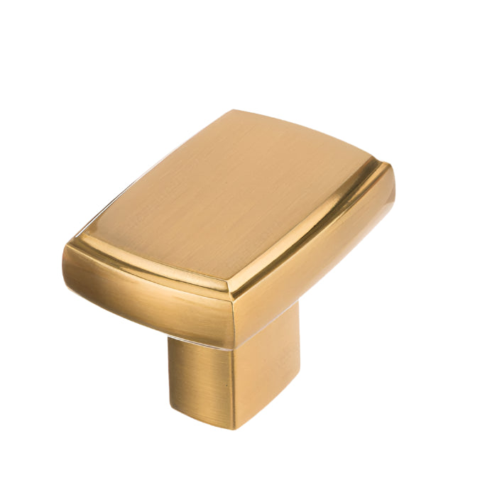 8655 Modern Metal Rectangular Knob - Brushed Aurum Gold - Cabinet Knob