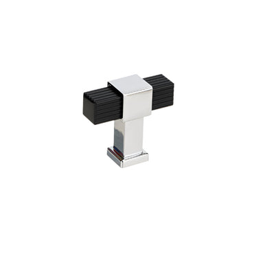 8747 Modern Metal T-Knob - Matte Black and Chrome - T-Knob