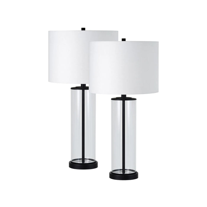 Desdemona Table Lamps – Clear Glass & Matte Black (Set of 2)