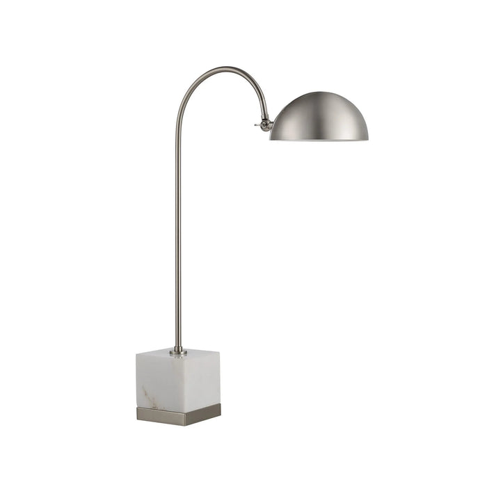 Edessa Table Lamp – White Marble & Brushed Nickel