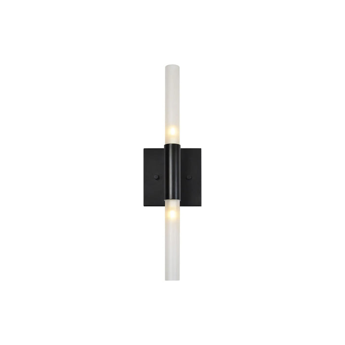 Lina Wall Sconce – Matte Black & Etched Glass