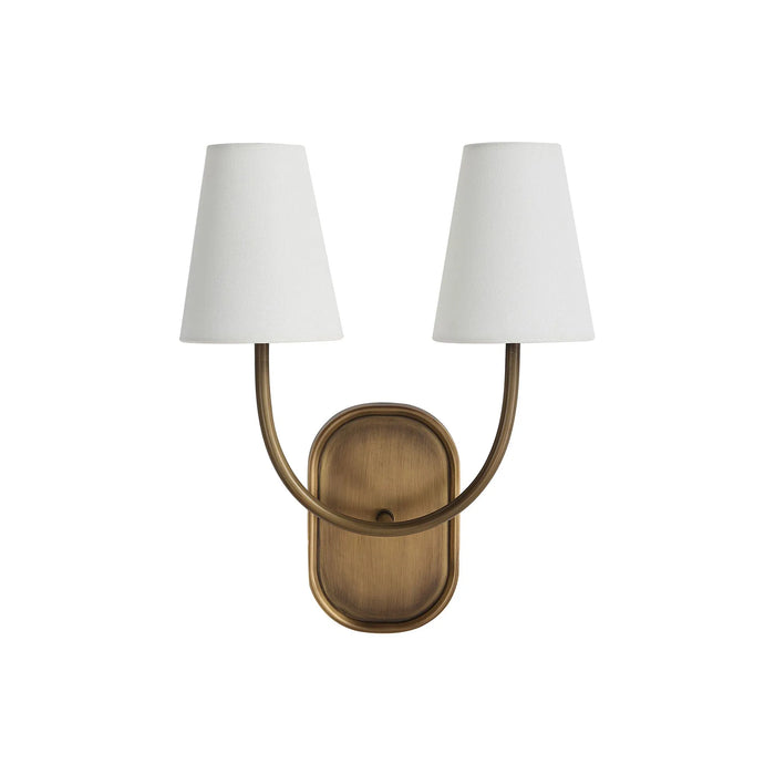Maddie Wall Sconce – Double Arm in Antique Brass