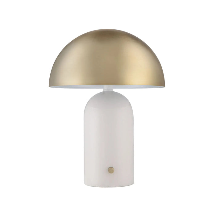 Solero Table Lamp – Off-White Ceramic & Champagne Brass