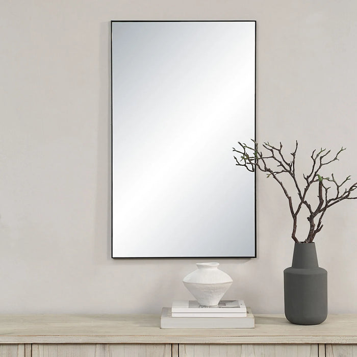 Loutro Wall Mirror – Matte Black Stainless Steel Frame