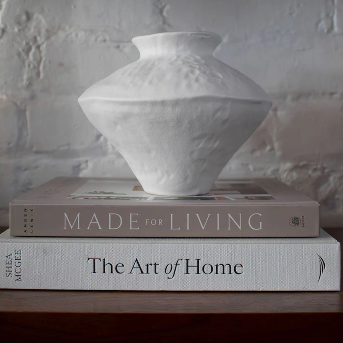 Mills Matte Off-White Ceramic Vase