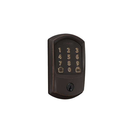 Schlage Encode Smart WiFi Deadbolt with Greenwich Trim - Aged Bronze - Smart Lock