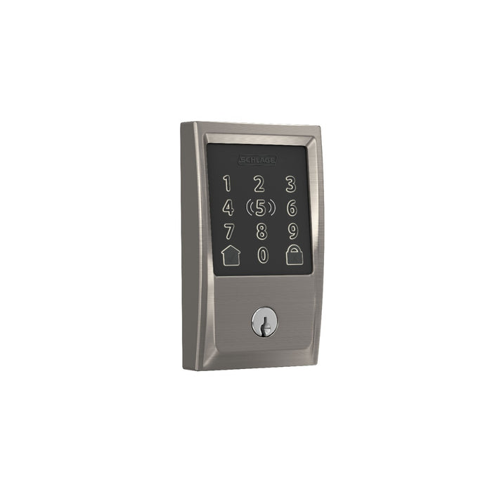 Schlage Encode Plus Smart WiFi Deadbolt with Century Trim - Satin Nickel - Smart Lock