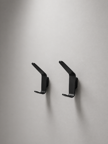 CBH 69 flat black modern wall coat hooks set of two minimalist design