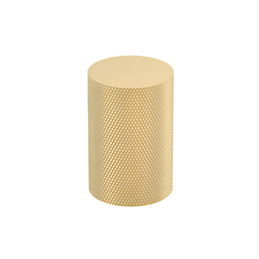 Richelieu 3060 knurled cylindrical cabinet knob in satin brass finish