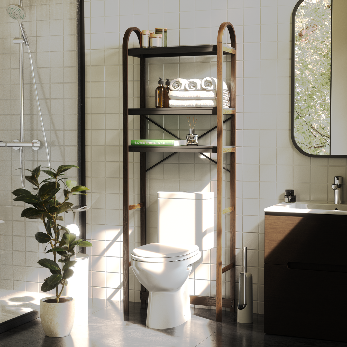 Bathroom organizers collection – Umbra over-the-toilet shelves, shower caddies, countertop organizers and bathroom storage solutions