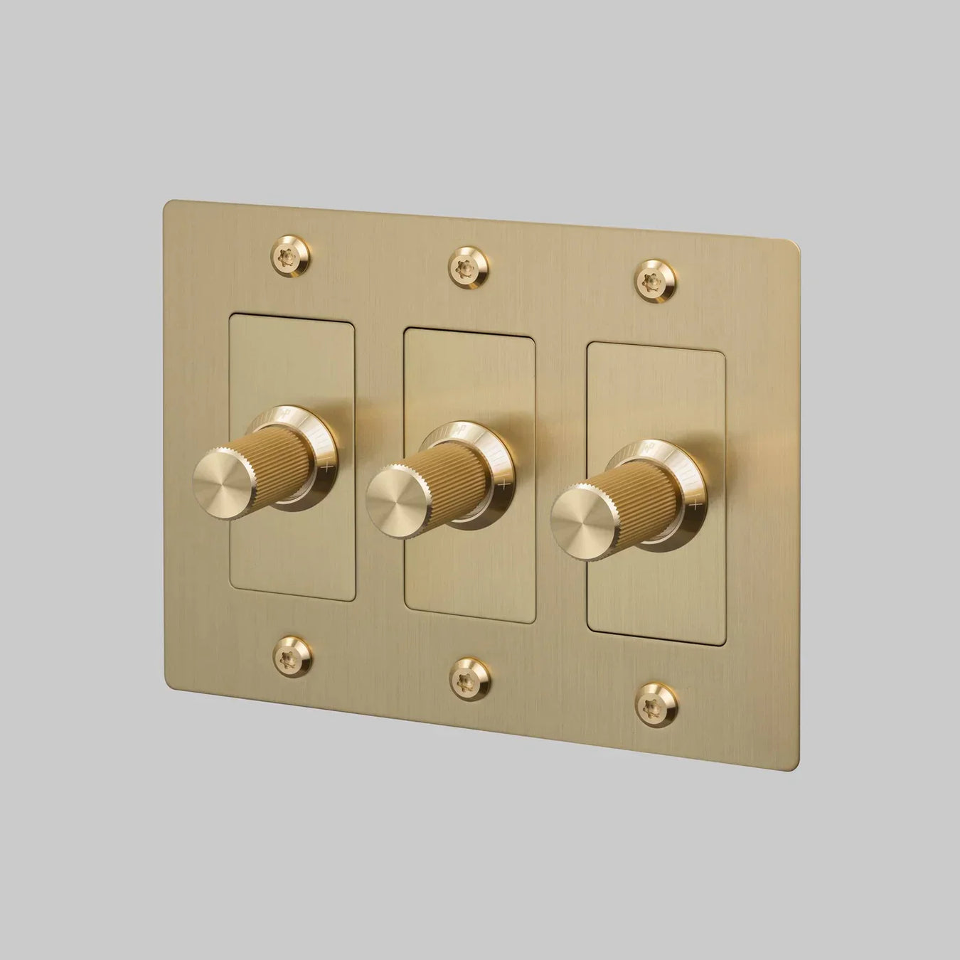 Switches and outlets collection – Buster and Punch designer toggle switches, dimmers, GFCI outlets and USB outlets in premium metal finishes