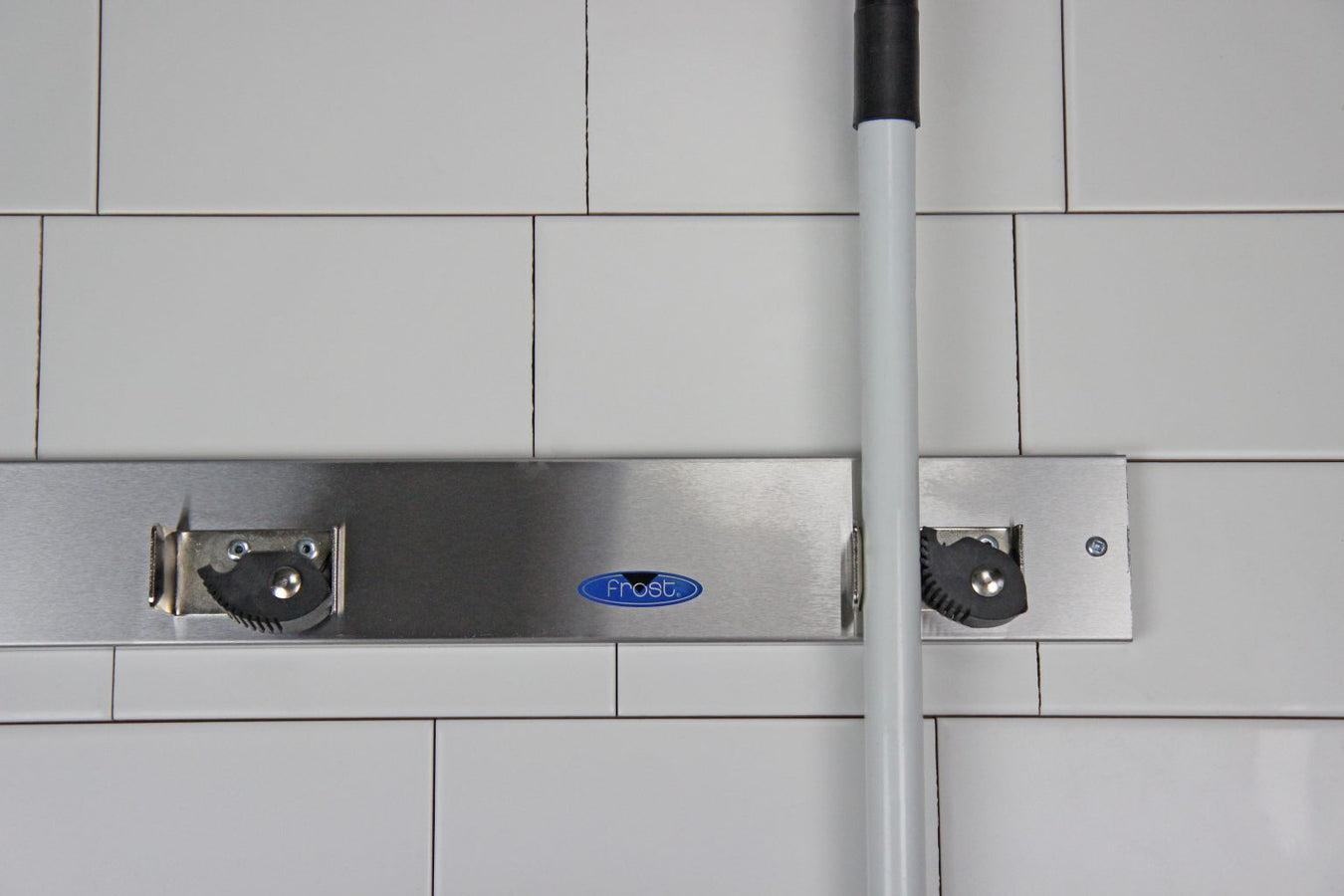Commercial utility storage collection – Frost stainless steel heavy duty shelves and mop and broom holders for janitorial rooms and commercial kitchens