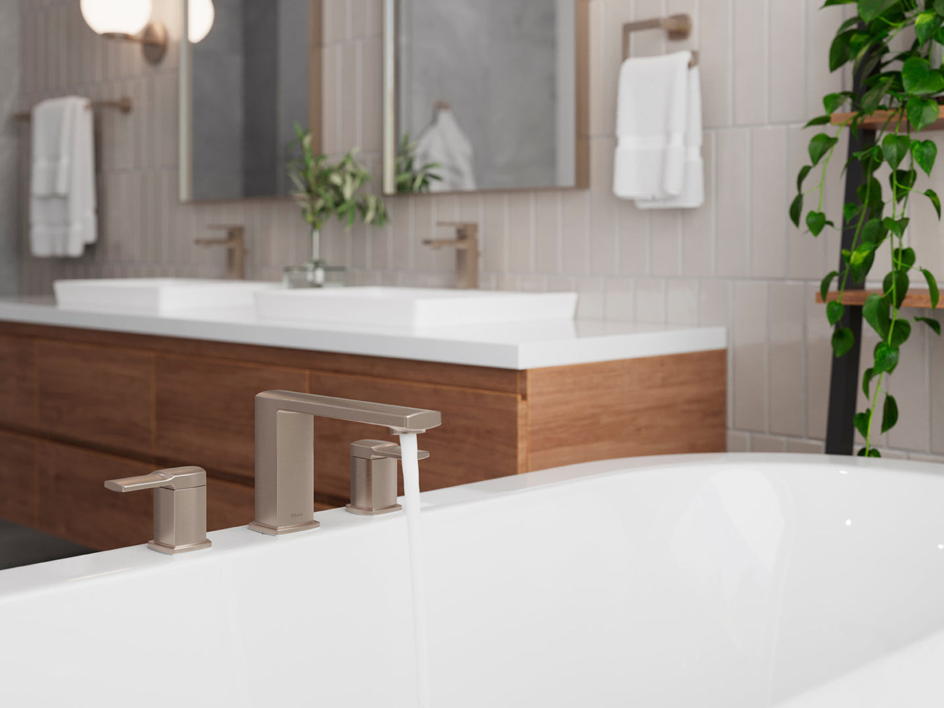 Pfister tub and shower fixtures collection – freestanding tub fillers, Roman tub faucets and shower trim kits in multiple finishes