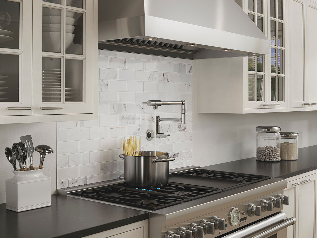 Kitchen essentials collection – soap dispensers, paper towel holders, dish racks, trash cans and pantry organisers