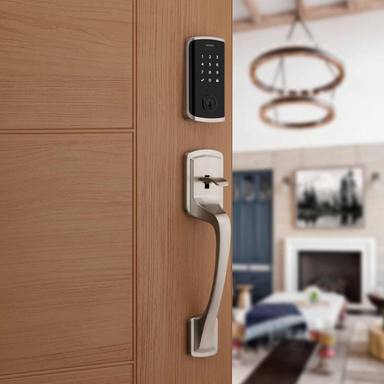 Smart locks collection – Weiser Halo touchscreen and fingerprint Wi-Fi smart locks in satin nickel and matte black