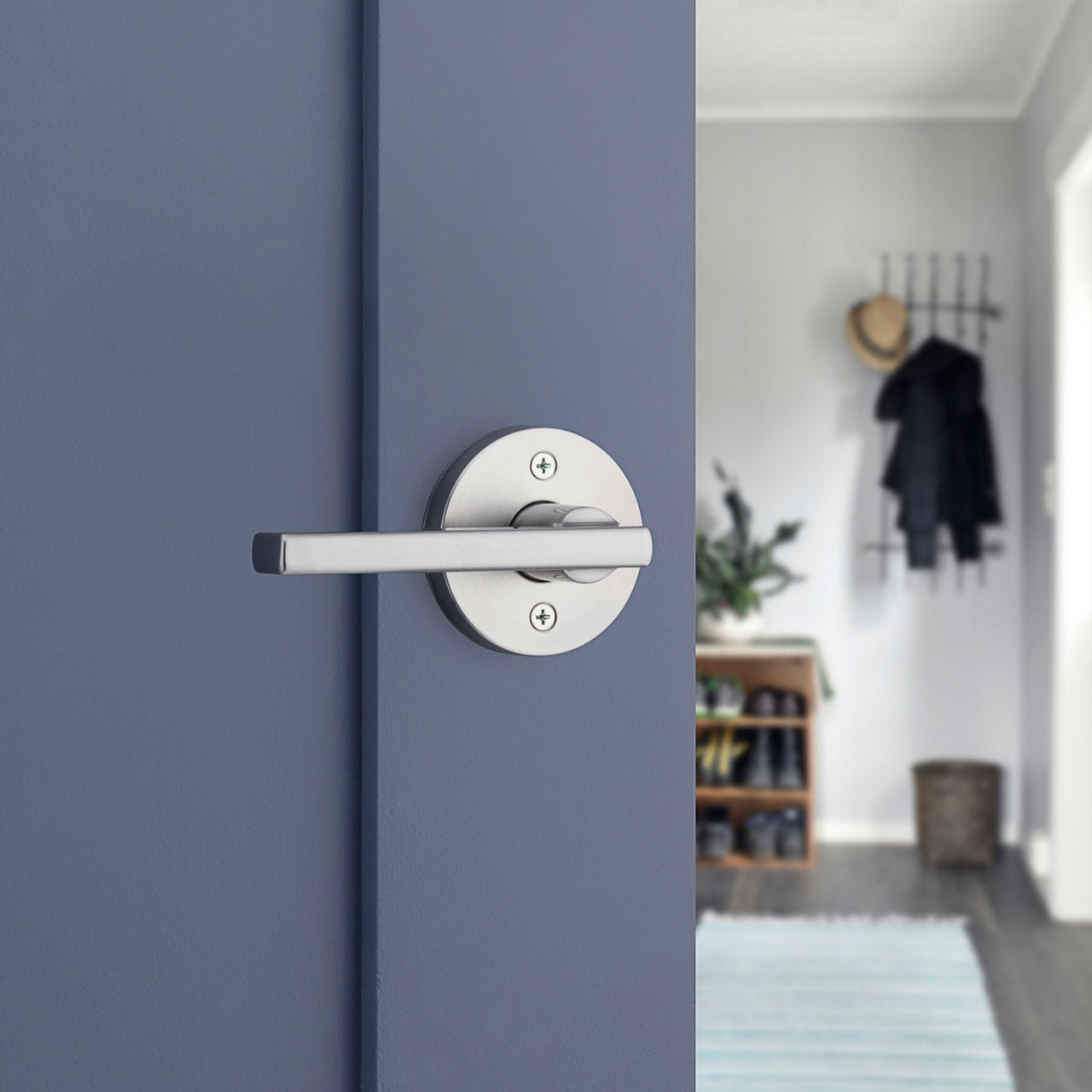 Weiser door hardware collection – Halifax, Lisbon and Milan door levers, smart locks and door hardware in satin nickel, matte black and chrome