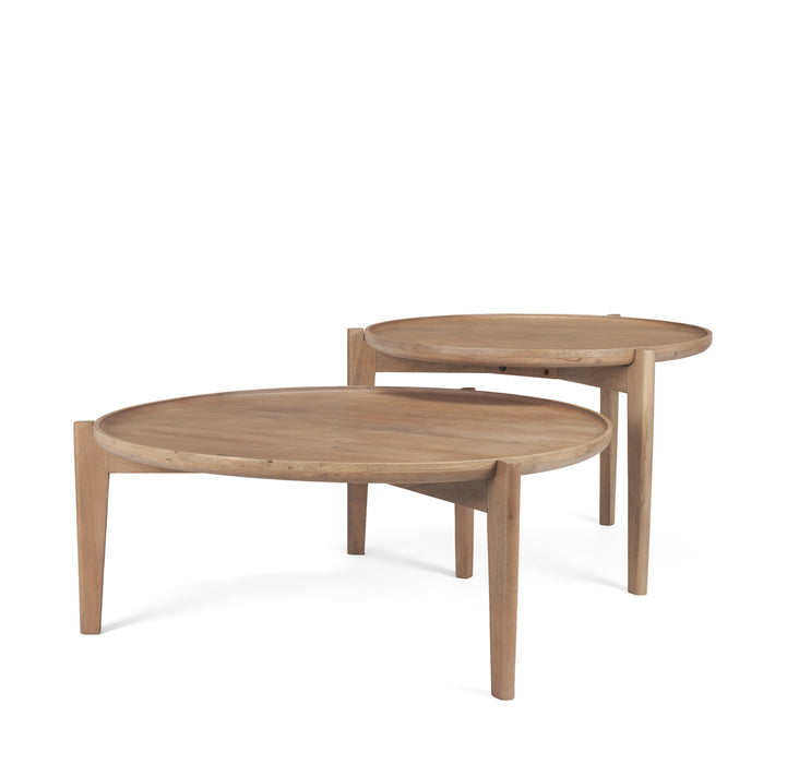 Cleaver Solid Mango Wood Nesting Coffee Tables, Set of 2