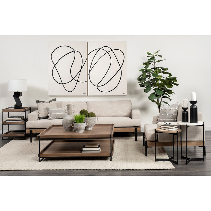 Larkin II Marble and Mango Wood Nesting Side Tables, Set of 2