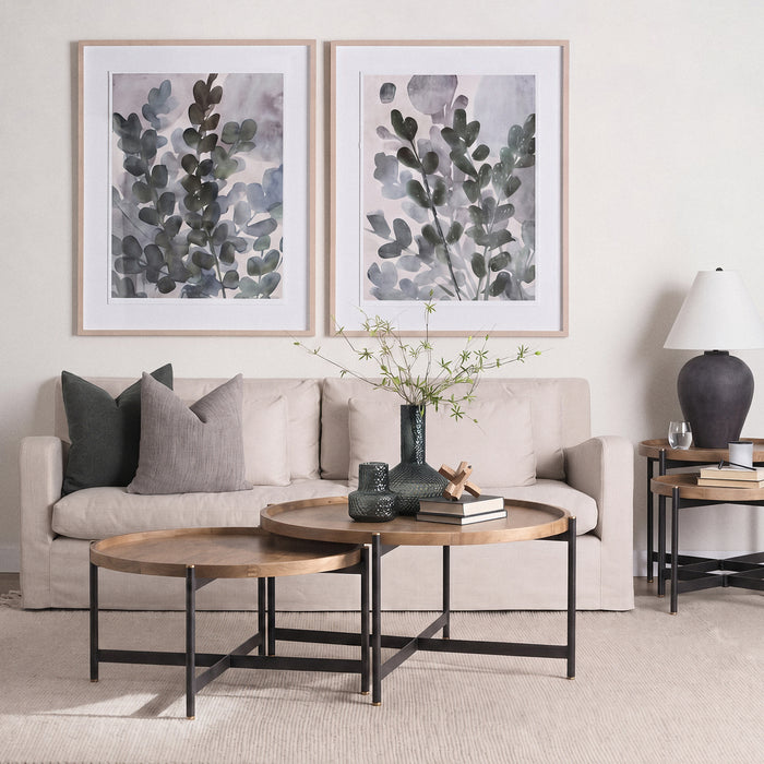 Marquisa Round Nesting Side Tables, Set of 2 – Light Brown & Black