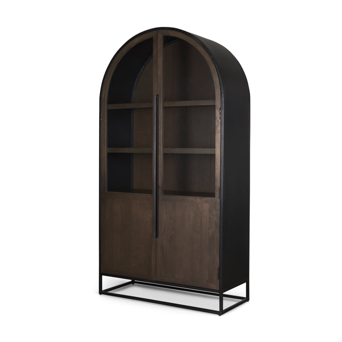 Sloan Arched Curio Cabinet – Dark Brown & Black