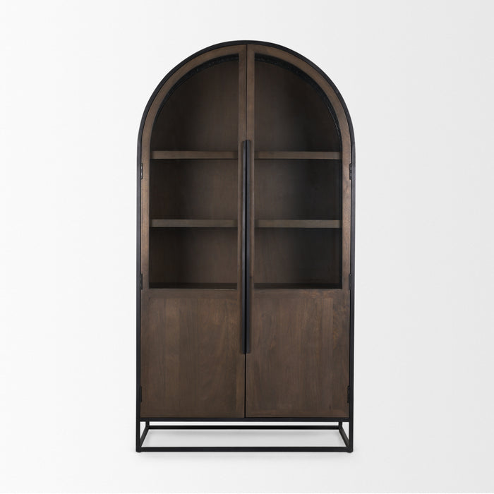 Sloan Arched Curio Cabinet – Dark Brown & Black