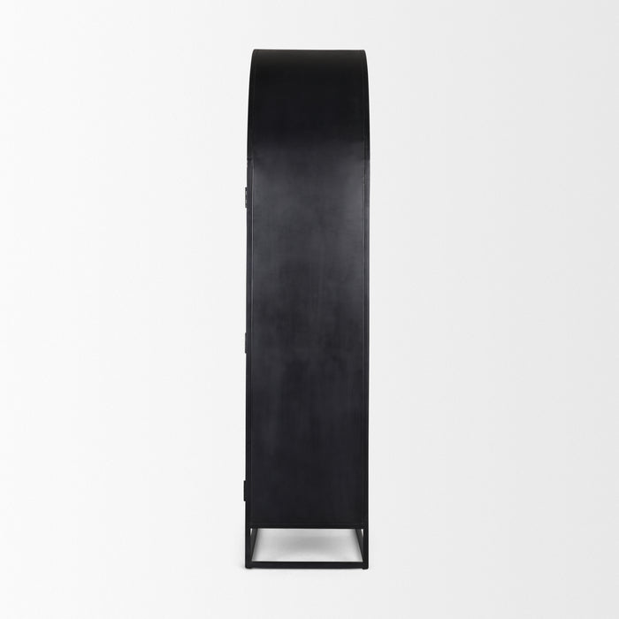Sloan Arched Curio Cabinet – Dark Brown & Black