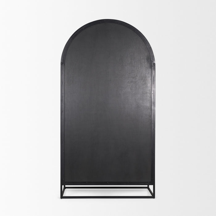 Sloan Arched Curio Cabinet – Dark Brown & Black
