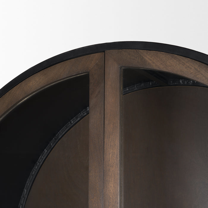 Sloan Arched Curio Cabinet – Dark Brown & Black