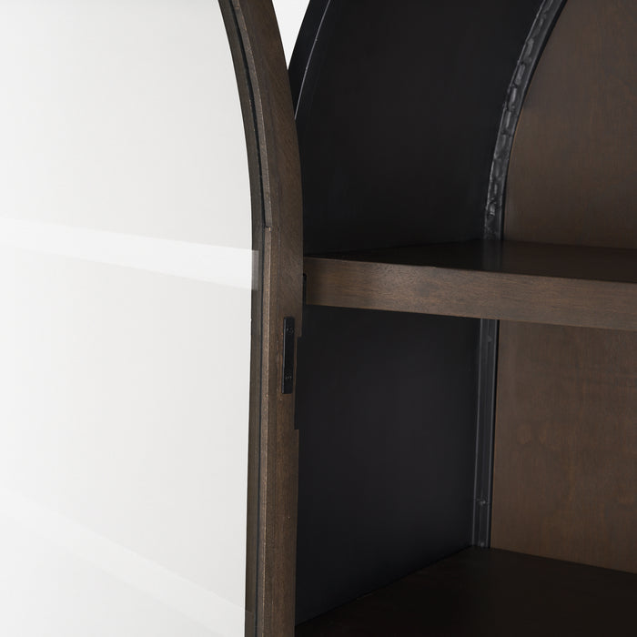 Sloan Arched Curio Cabinet – Dark Brown & Black