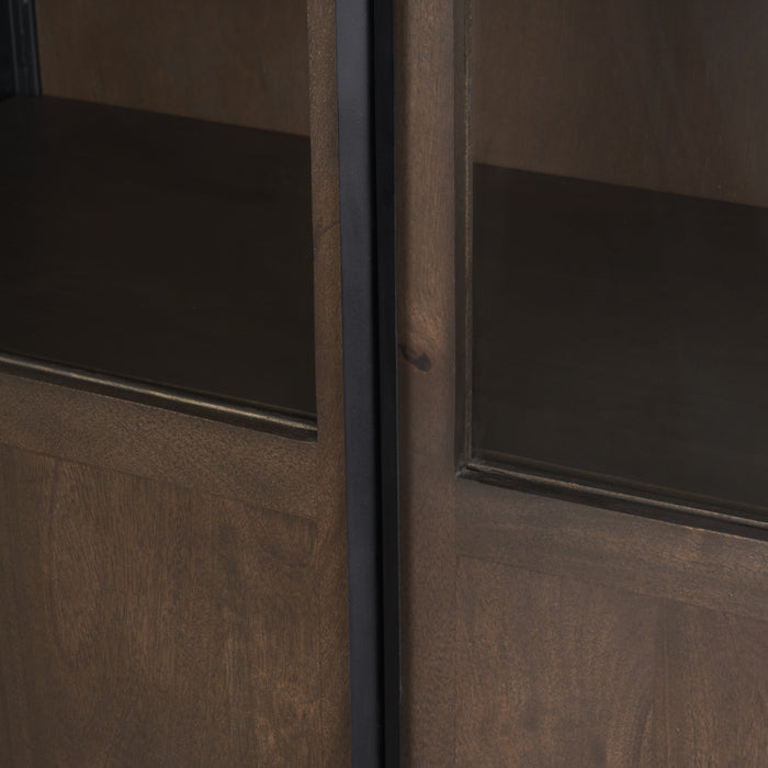 Sloan Arched Curio Cabinet – Dark Brown & Black