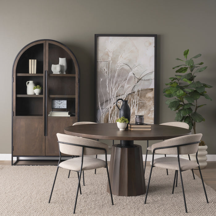 Sloan Arched Curio Cabinet – Dark Brown & Black