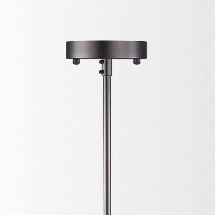 Anna 6-Light Clear Glass Rod Chandelier in Gunmetal