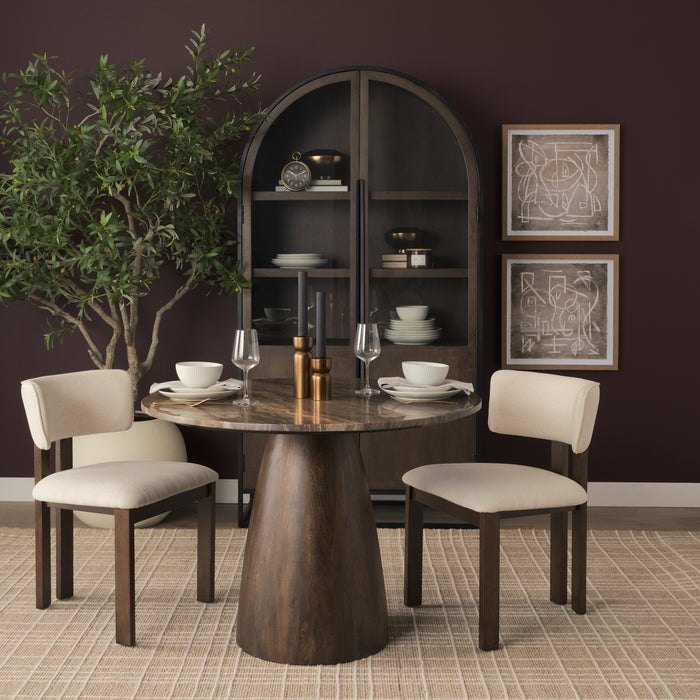 Sloan Arched Curio Cabinet – Dark Brown & Black