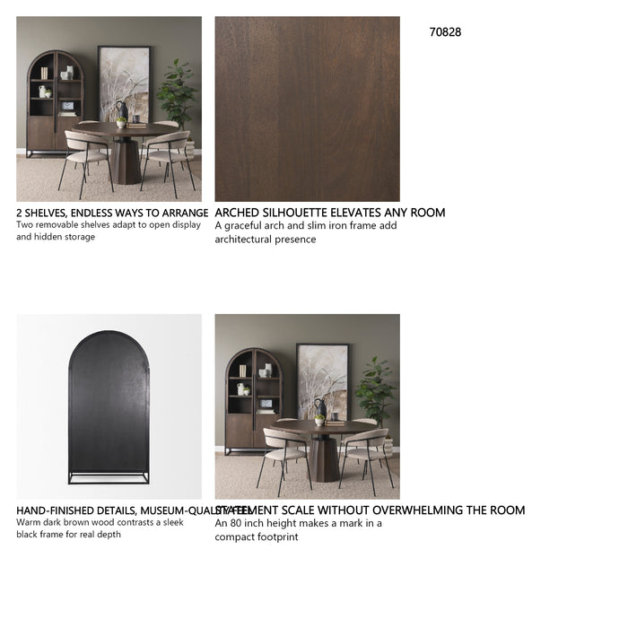 Sloan Arched Curio Cabinet – Dark Brown & Black