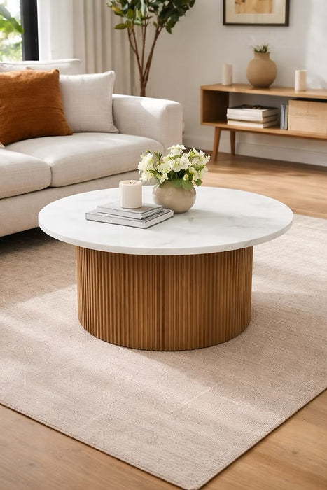 Roman Coffee Table with Walnut Base