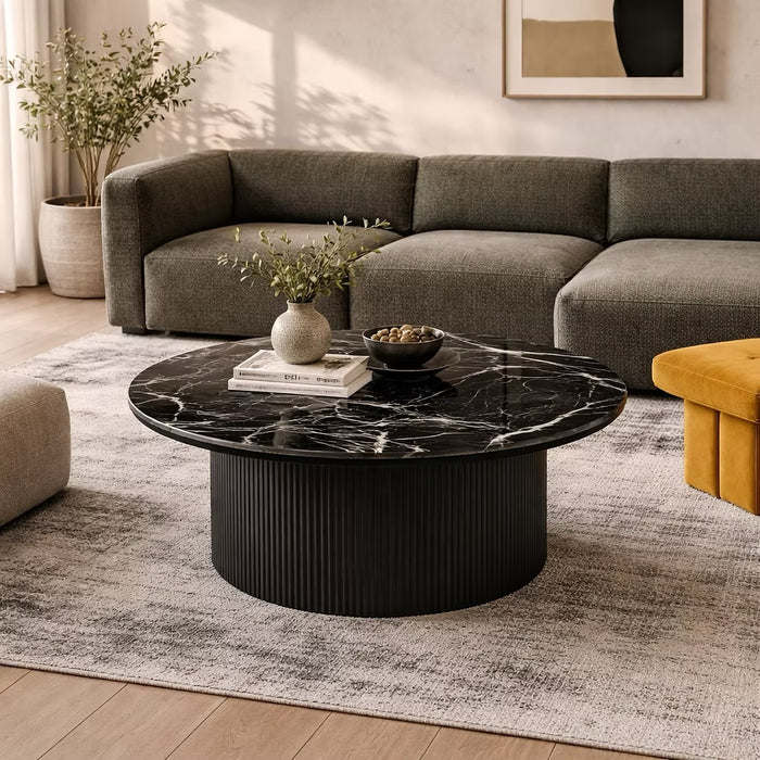 Roman Coffee Table with Black Base