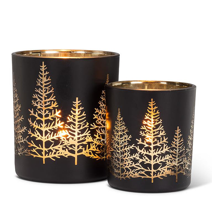 Black & Gold Tree Tealight Holder- Large