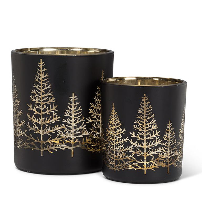 Black & Gold Tree Tealight Holder- Large