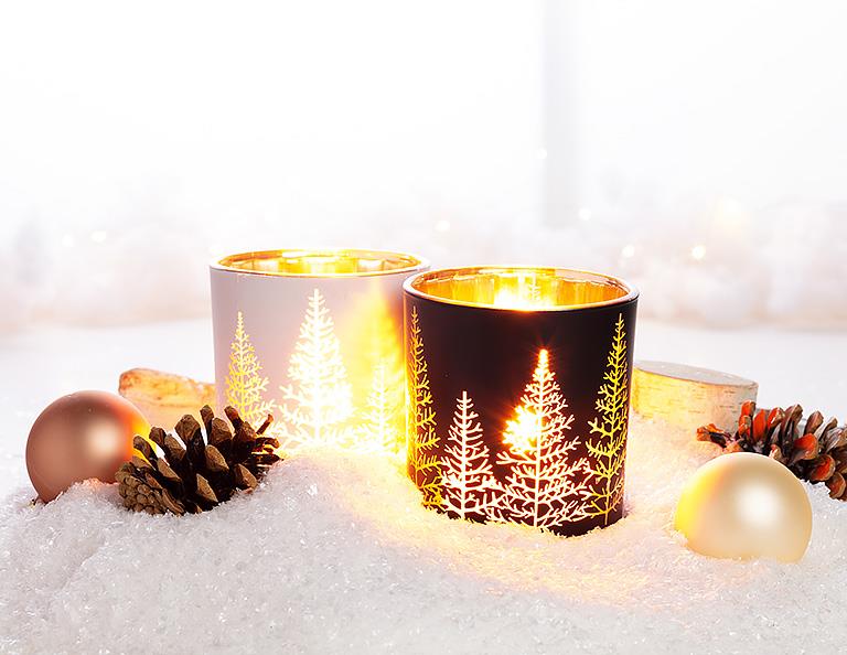 Black & Gold Tree Tealight Holder- Large